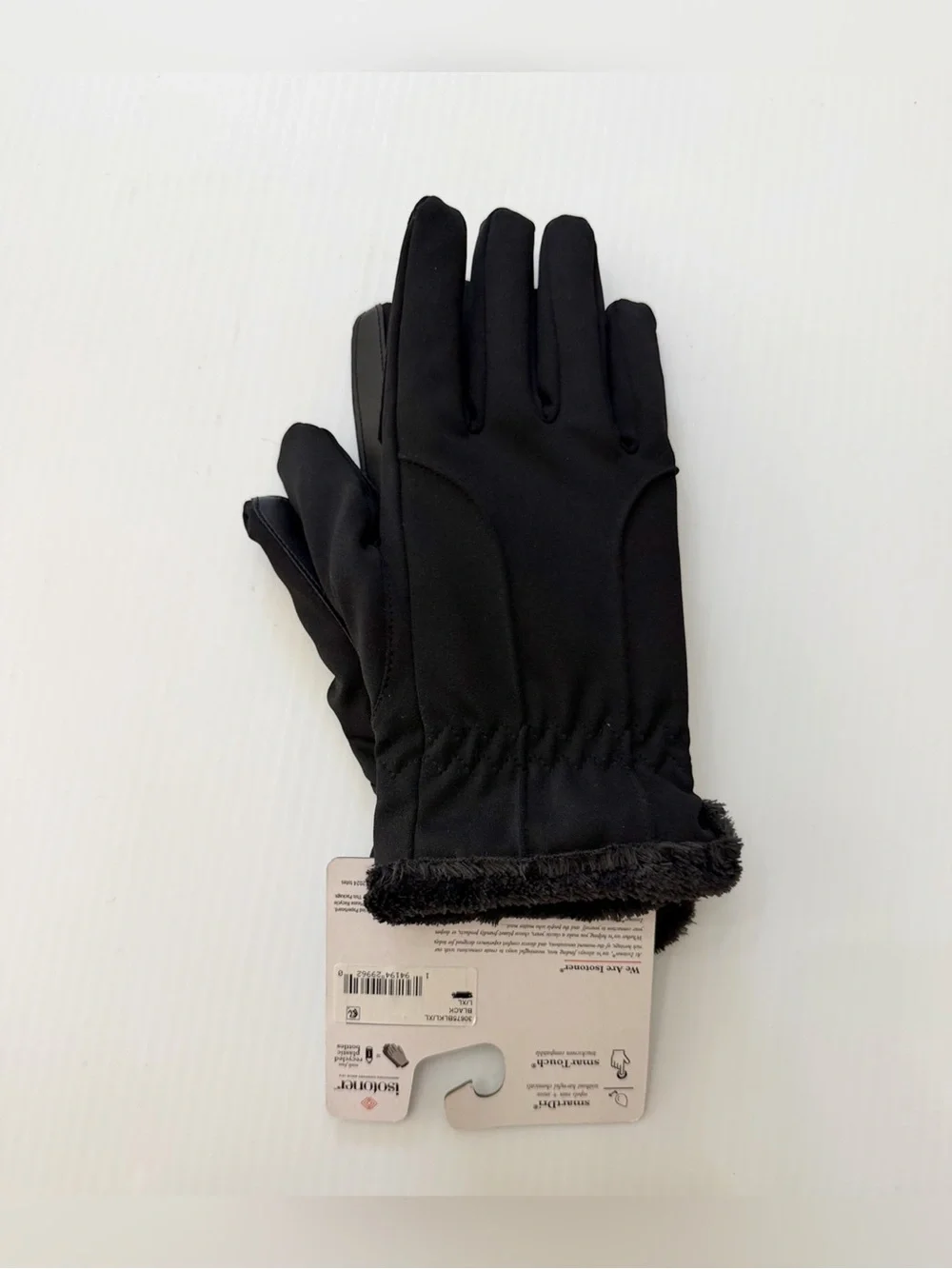 Isotoner Women’s Lined Spandex Water Repellent Gloves - L/XL